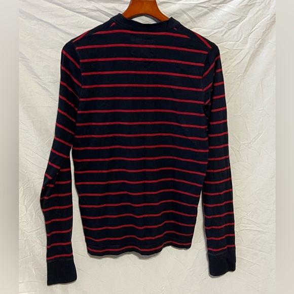 SOLD! L y2k Hollister California Logo Spellout Striped rugby Shirt - Picture 2 of 10
